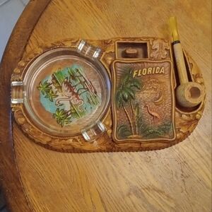 Brown and Green Tropical Accent Smoke Set Decor